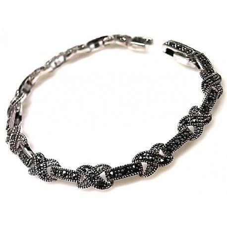 Pulsera Plata vieja con marquesitas